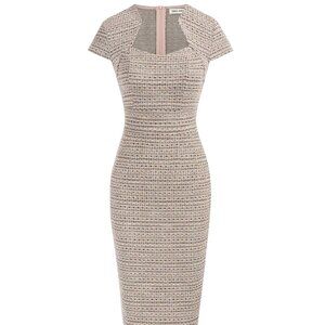 Grace Karin Womens Tweed Cap Sleeve Sheath Dress Back Zipper & Lining size XL